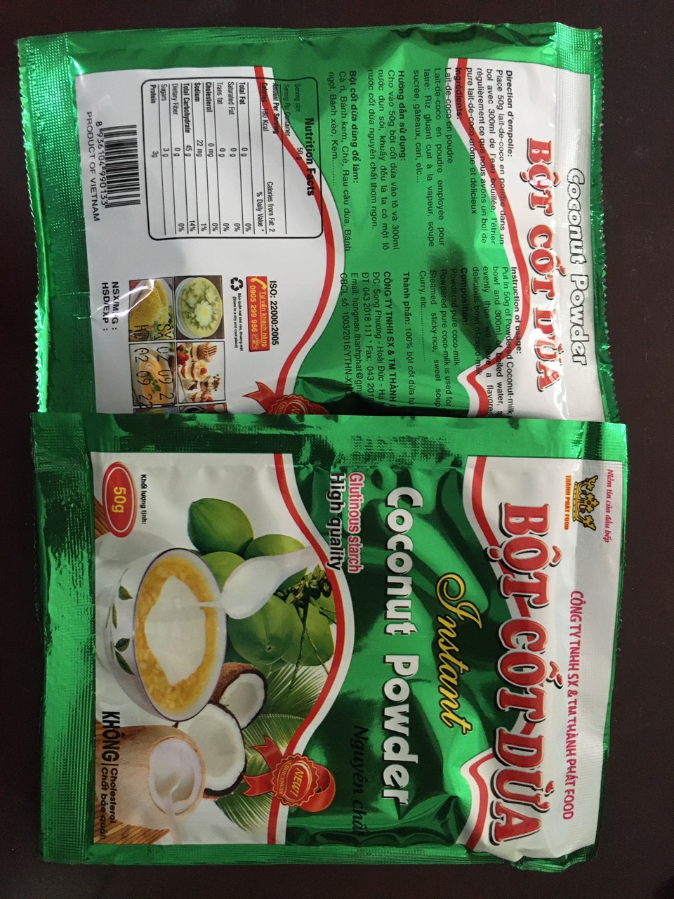 Bột cốt dừa Thành Phát ( túi 10 gói 50gram nhỏ)
