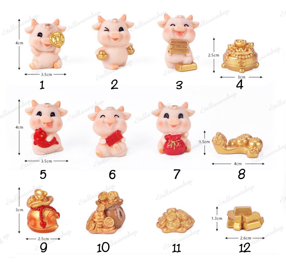 [HCM]Mô hình Trâu ôm vàng trâu lì xì trang trí tiểu cảnh tết tân Sửu thủy sinh terrarium chậu cây cảnh sen đá bánh kem xương rồng