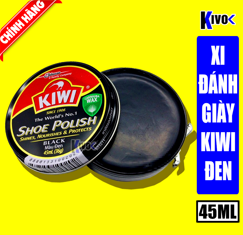 Xi Đánh Giày Đen Kiwi - Sáp Đánh Bóng Giày Da - Sáp Lau Giày