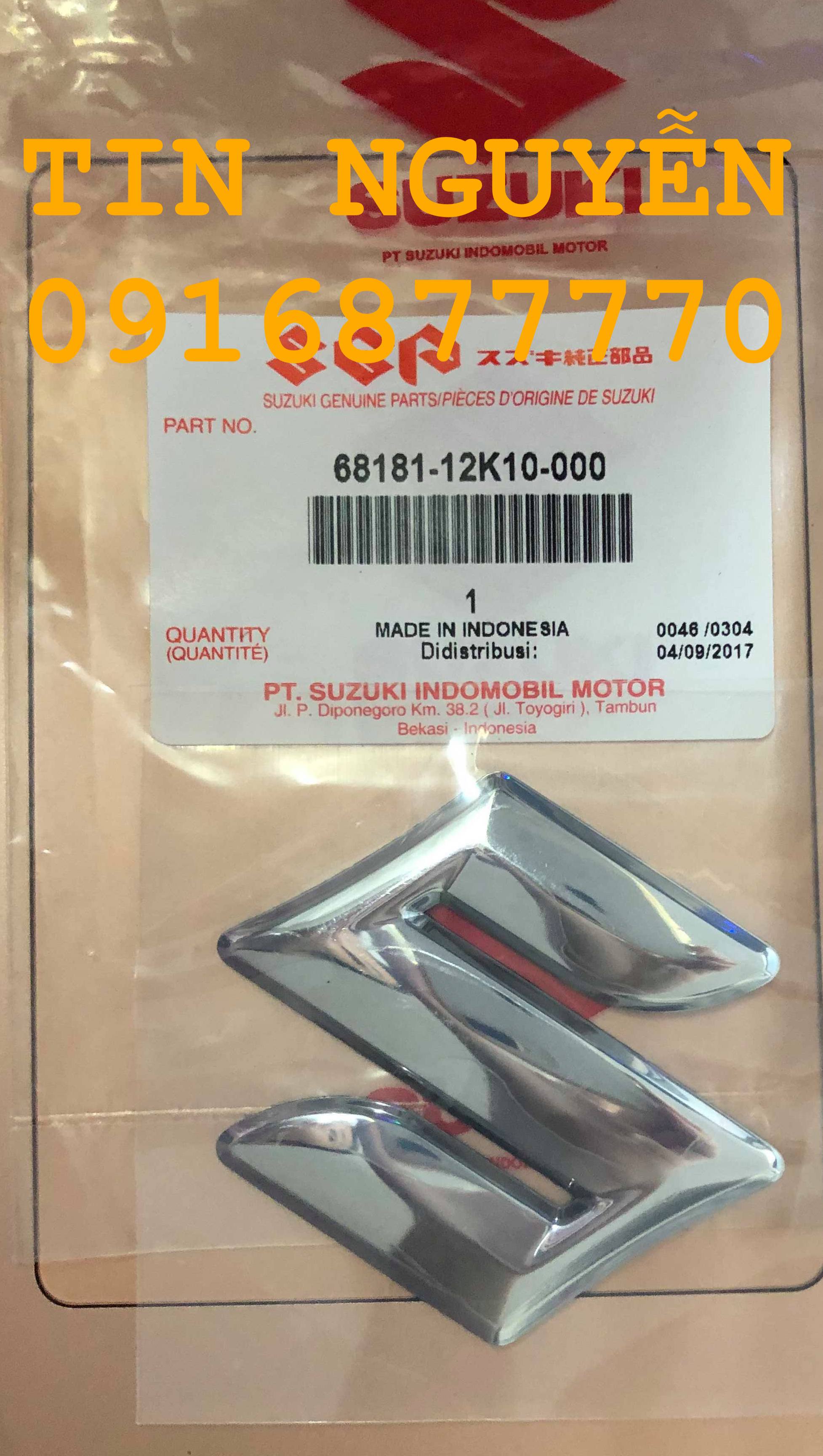 Tem chữ S gắn bửng Satria chính hãng Suzuki