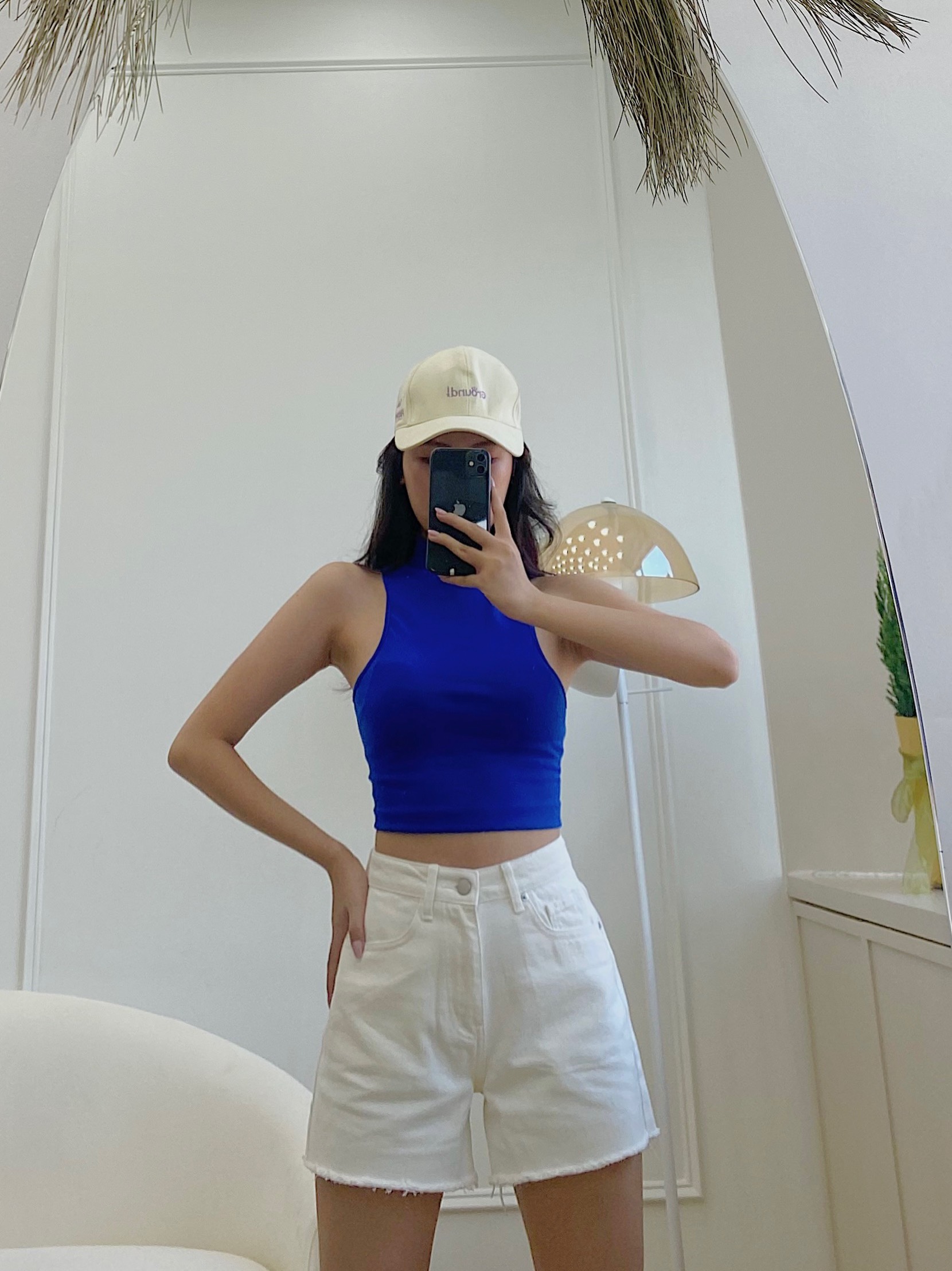 Quần shorts jean nữ trắng cao cấp reverclothings karina shorts