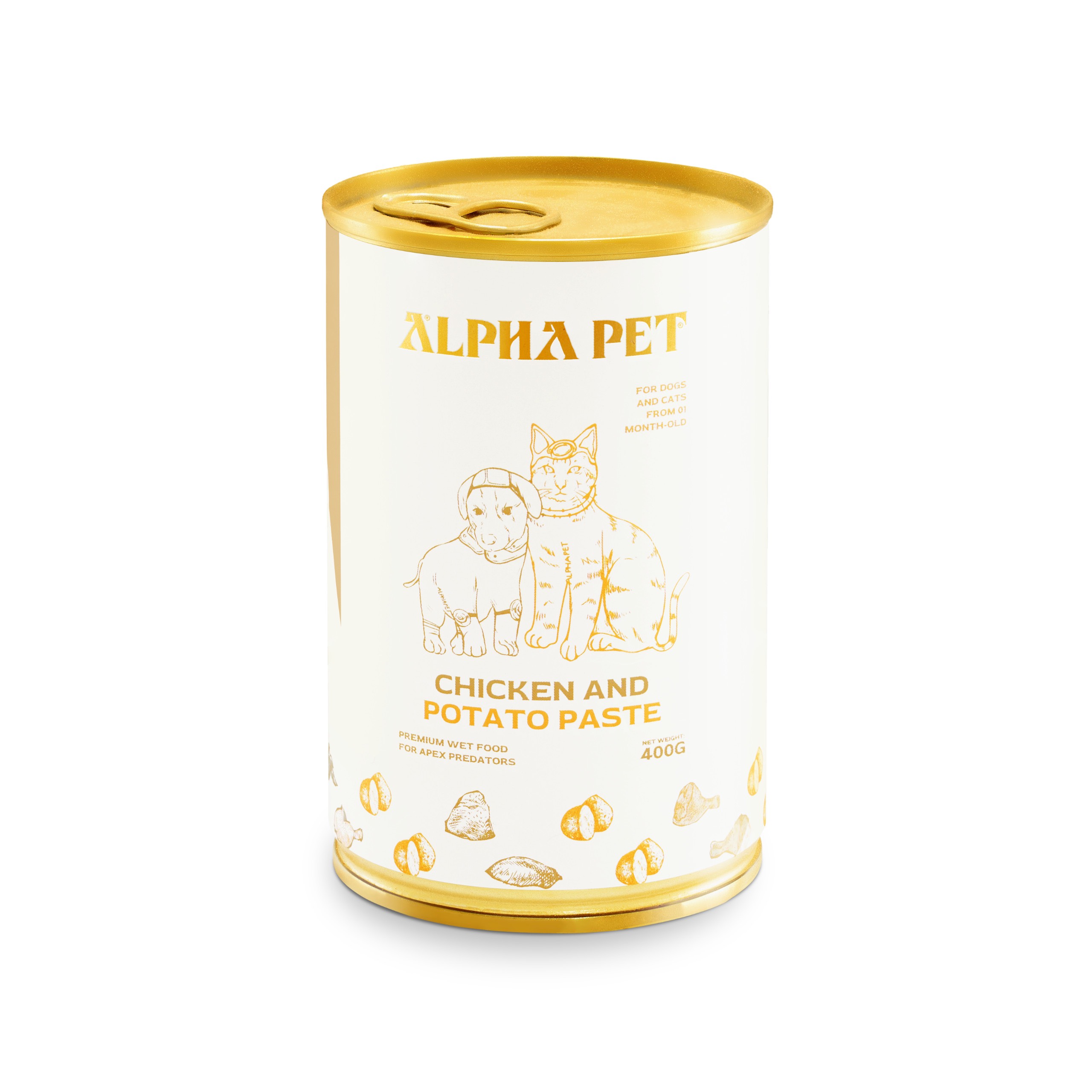 Pate ALPHA PET lon 400g 8 vị cho chó & mèo