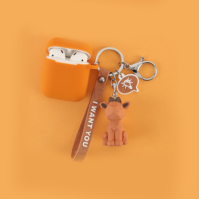 Combo móc khoá và case airpods mô hình thú Cáo nâu siêu đáng yêu