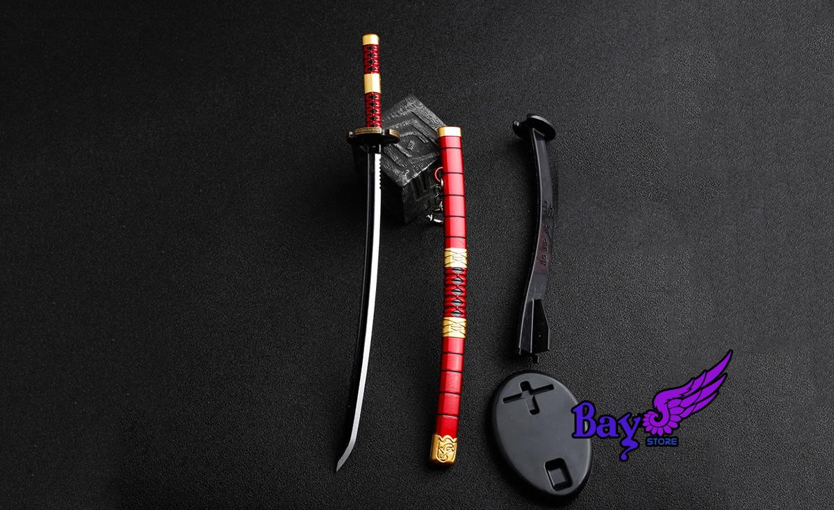 Móc khóa kiếm Zoro đỏ Kitetsu 22 cm-✅ tặng đế