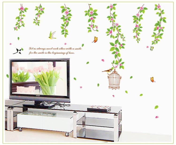 DECAL DÁN TƯỜNG DÂY LEO HOA TẦM XUÂN