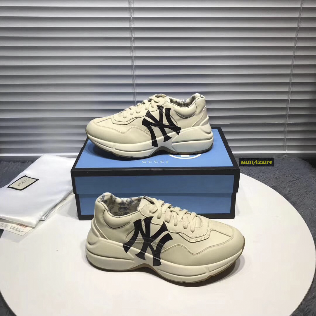 Giày Sneaker Guccii Sneaker Rhyton Cream NY ( Giày Guccii Yankess chữ w)