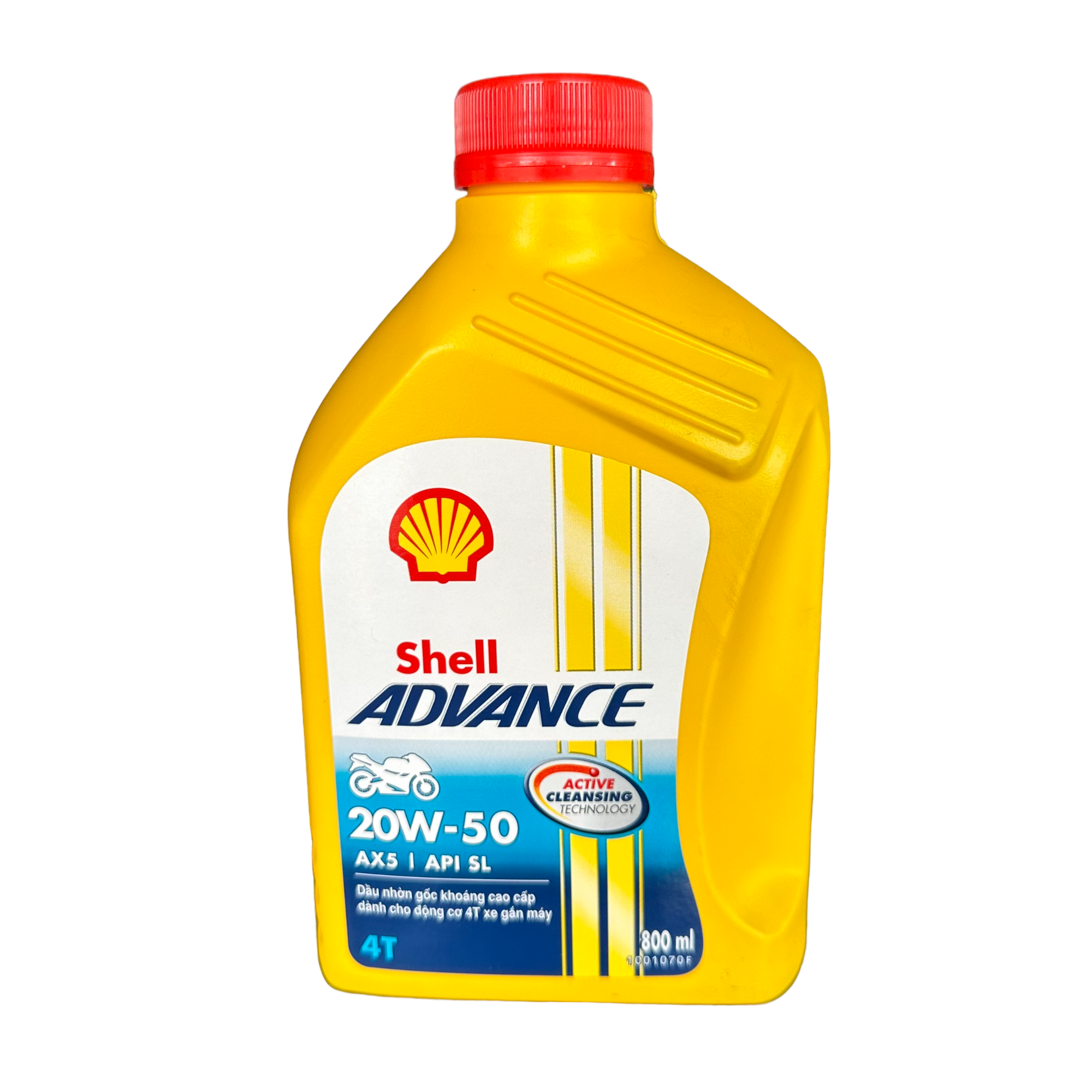 Nhớt shell vàng 20w-50 ax5 0.8l/1l dành cho xe số