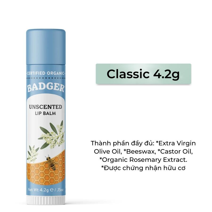 Son dưỡng môi hữu cơ BADGER Lip Balm 4.2g