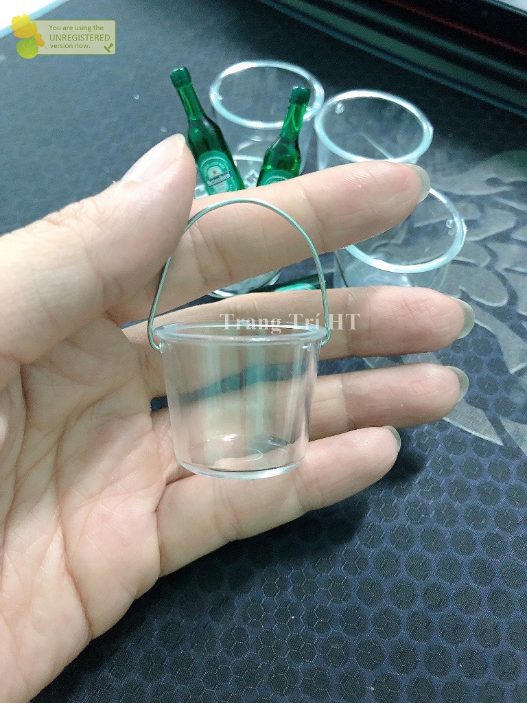 Mô hình xô đựng đá phụ kiện trang trí nhà búp bê