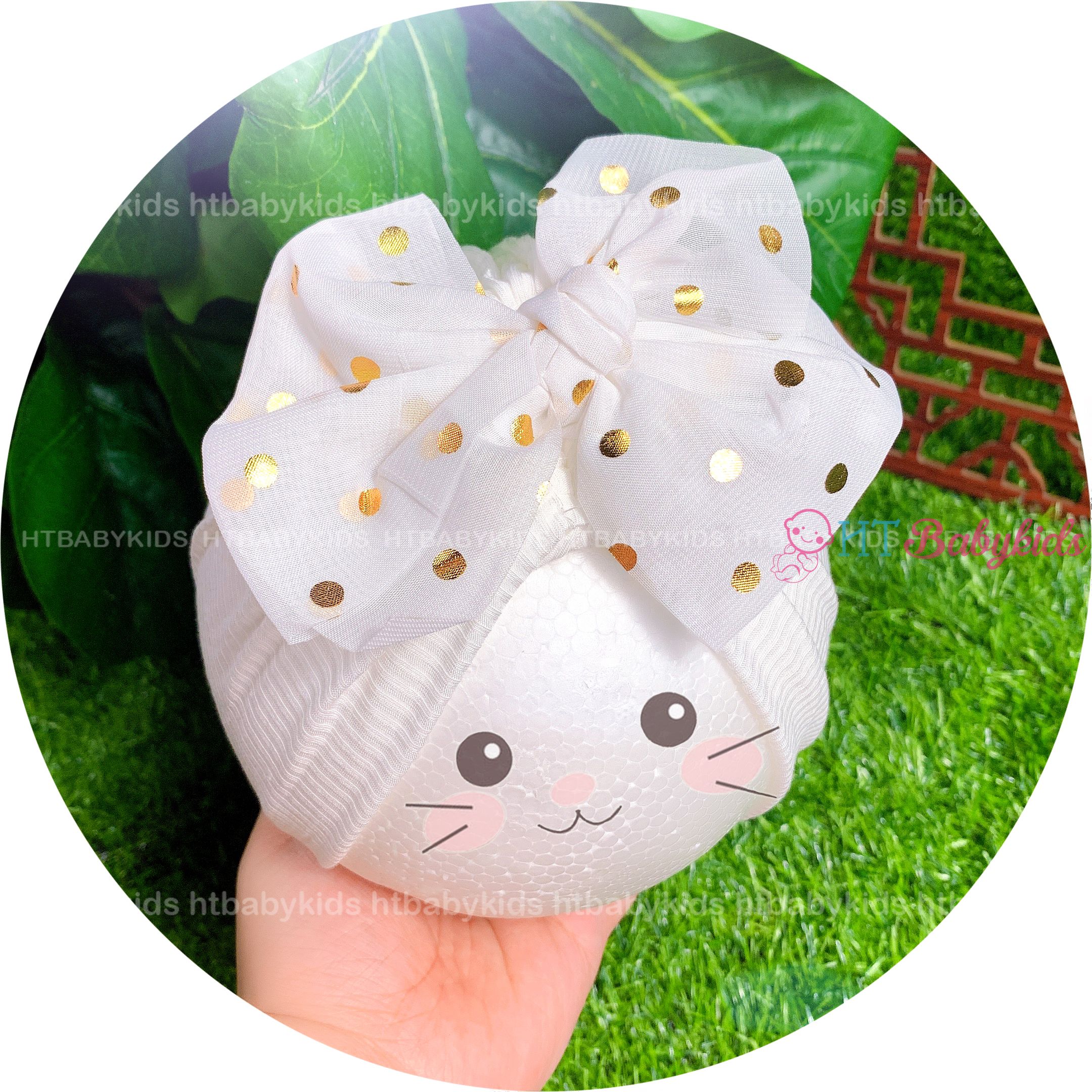 Mũ tuban hình nơ bông hoa siêu xinh cho bé