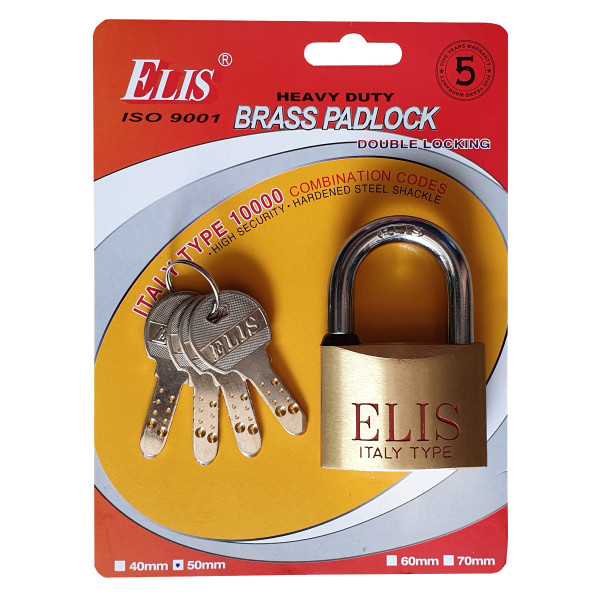 Bảng giá Ổ khóa cửa Elis CỠ TRUNG 50 MM đường kính gọng 0.9cm - kiểu khóa bấm có 4 chìa điện tử