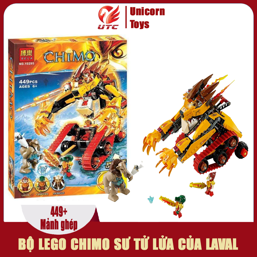 Đồ chơi trẻ em lego xếp hình CHIMO sư tử lửa Lavad (449 mảnh ghép)
