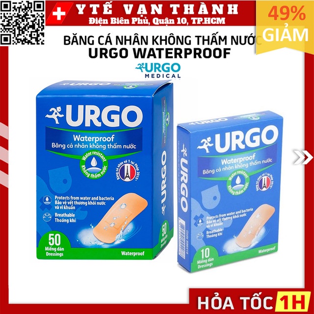 ✅ băng keo cá nhân không thấm nước urgo waterproof | băng cá nhân -vt1047 - y tế vạn thành