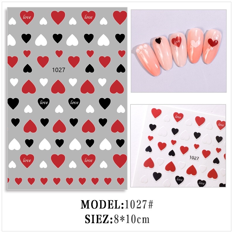sticker 3d lấp lanh miếng dán móng tay nail