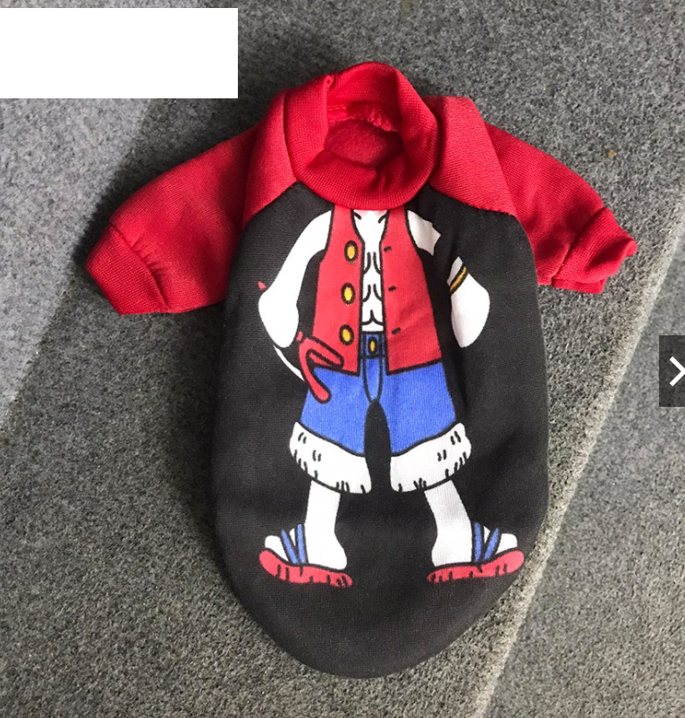 Áo đông cho chó mèo hình Luffy cá tính
