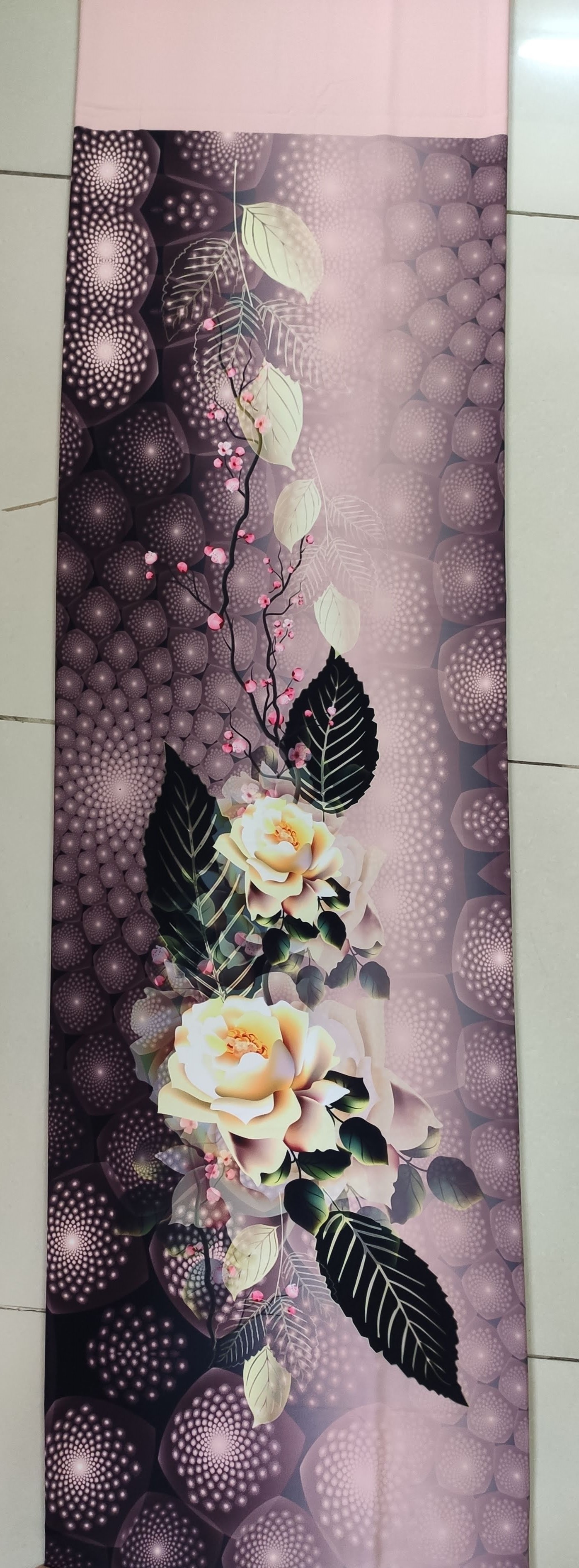 [HCM]Vải áo dài cao cấp với hoạ tiết hoa hồng leo (lụa Bảo Anh)