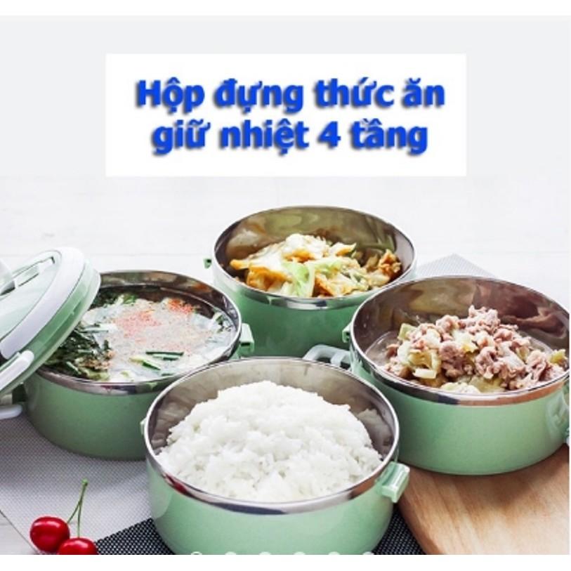 Cặp lồng giữ nhiệt lúa mạch 3 tầng ruột inox