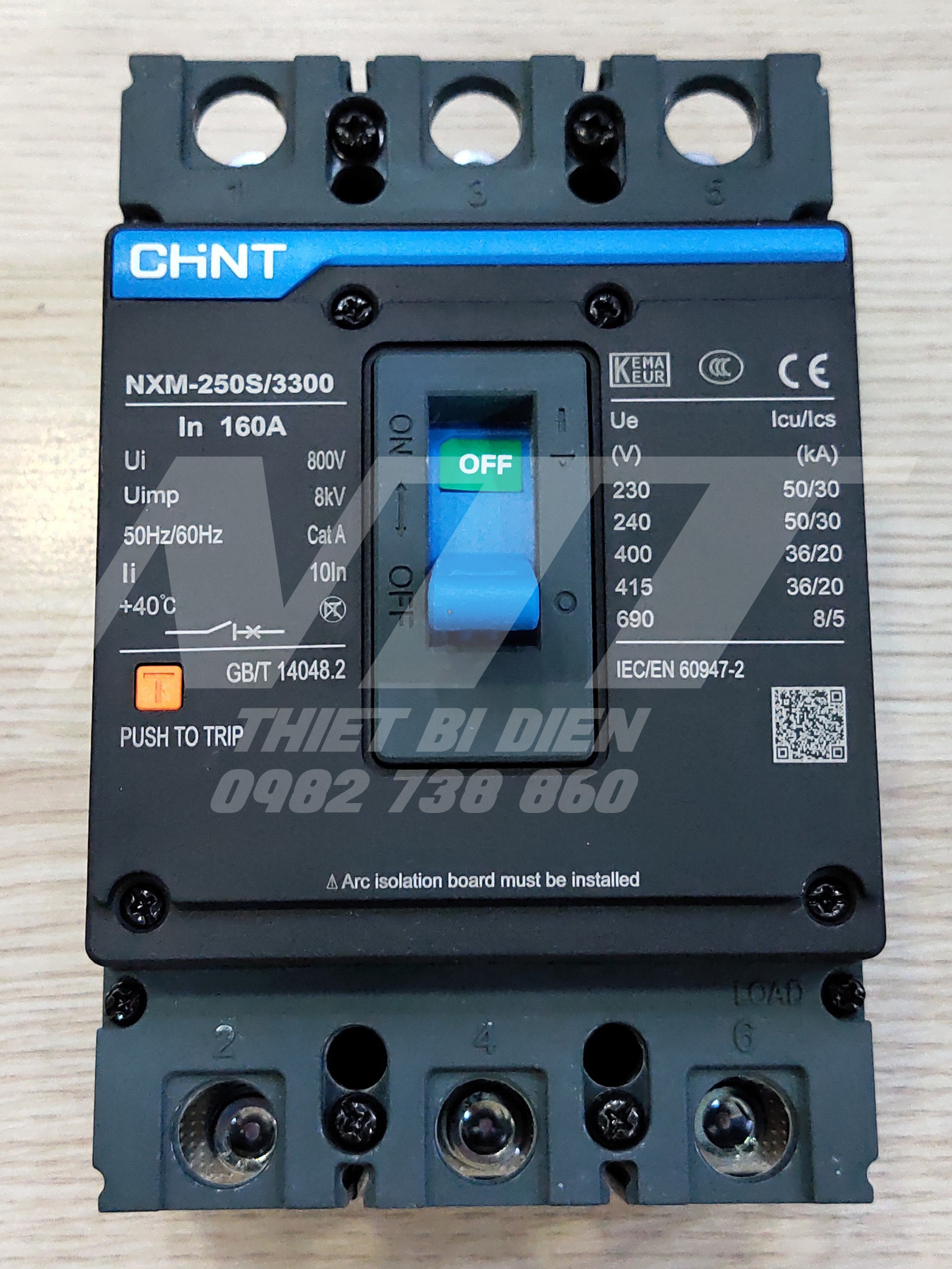 MCCB 3 pha 160, 200, 250A NXM-250S Chint
