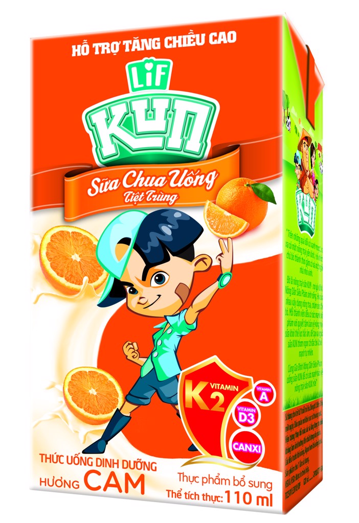 Thùng 48 hộp 110ml Sữa chua KUN cam