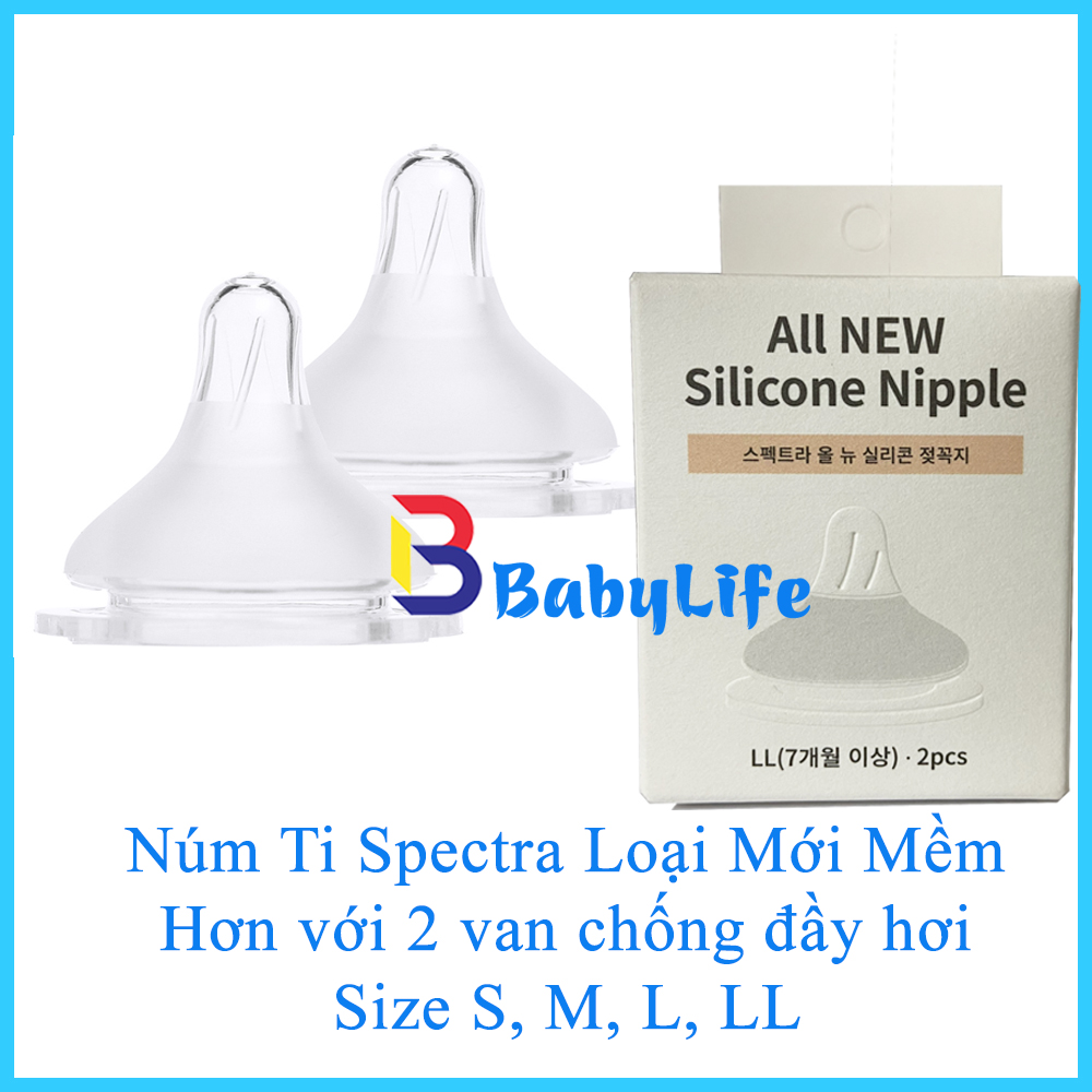 Núm ti Spectra bình cổ rộng loại mới hộp 2 núm