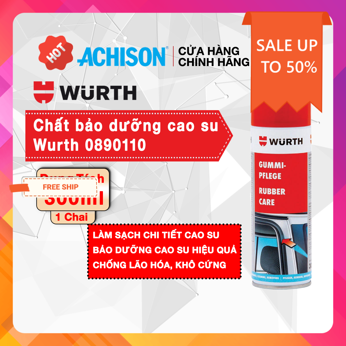 Chất bảo dưỡng cao su Wurth 0890110