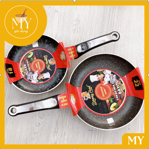 Chảo chống dính vân đá kim cương - chảo chống dính size 16cm đến 32cm Cao Cấp sử dụng mọi loại bếp