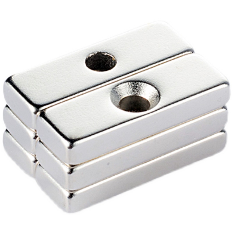 Nam châm hình chữ nhật có 1 lỗ 40x10x5mm set 5 viên, nam châm siêu cường lực