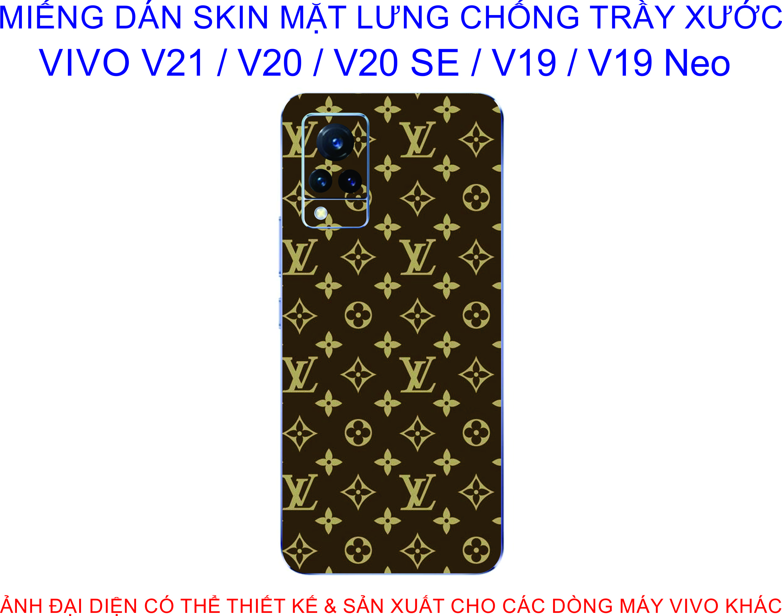 Miếng dán skin mặt lưng vivo v21 / v20 / v20 se / v19 / v19 neo chống trầy xước