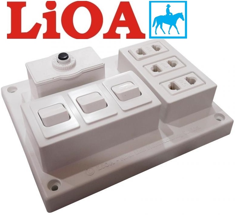 Bảng điện nổi 15A 3 ổ cắm 3 công tắc LIOA CB15A3C