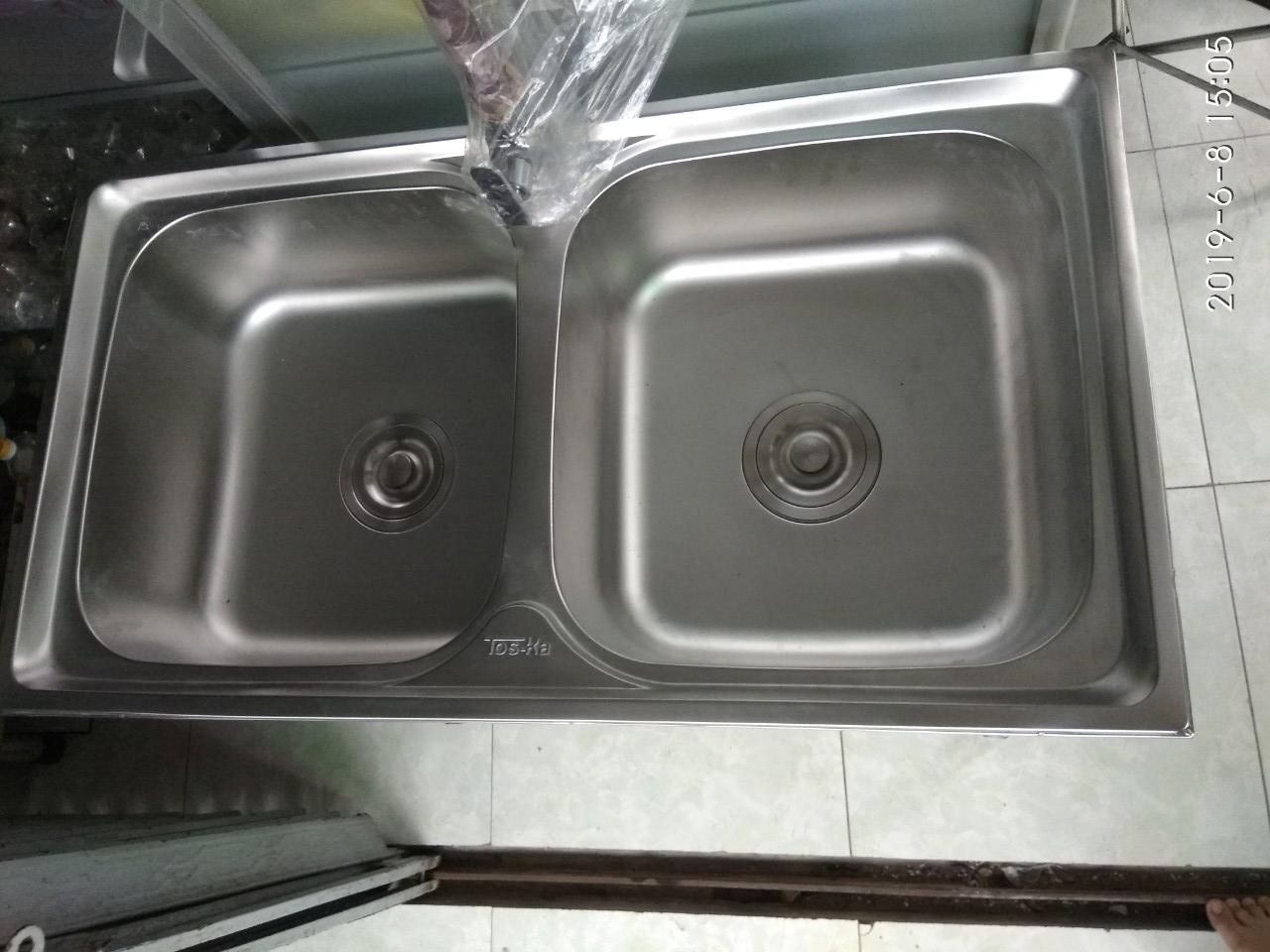 [HCM]Combo bộ chậu và chân chậu rửa chén loại 2 hộc