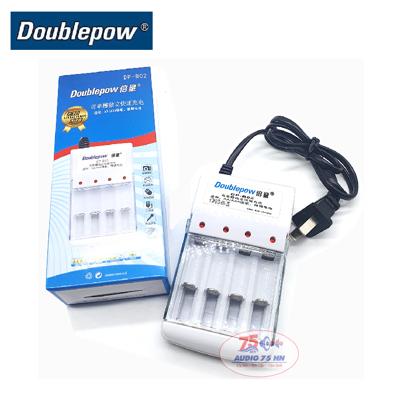 [Chính hãng] Bộ sạc pin AA/AAA Doublepow DP-B02