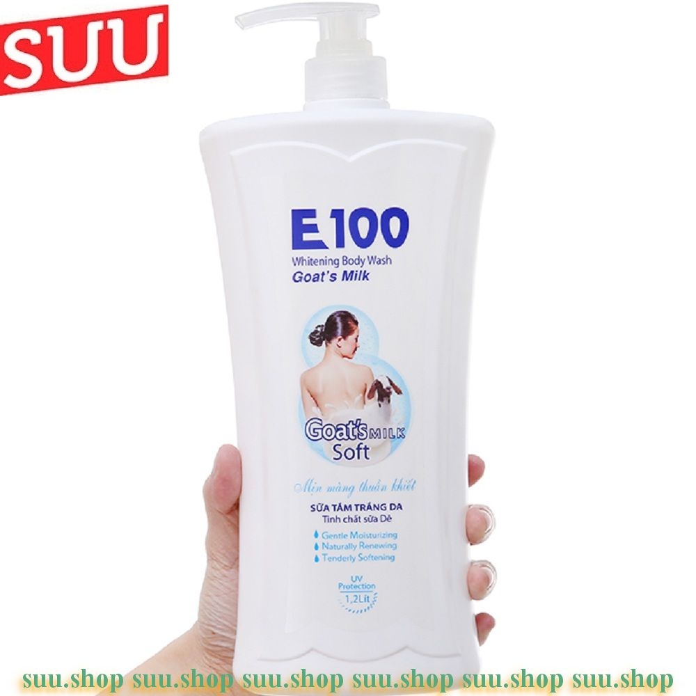 Sữa Tắm Làm Trắng Da 1,2 Lít E100 Tinh Chất Sữa Dê
