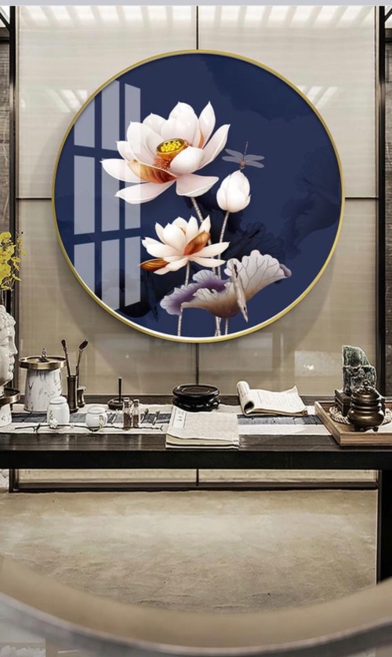 Tranh tráng gương tròn, tranh tráng gương bán nguyệt nhiều size, giá rẻ tranh tráng gương trang trí phòng khách, phòng ngủ, phòng ăn