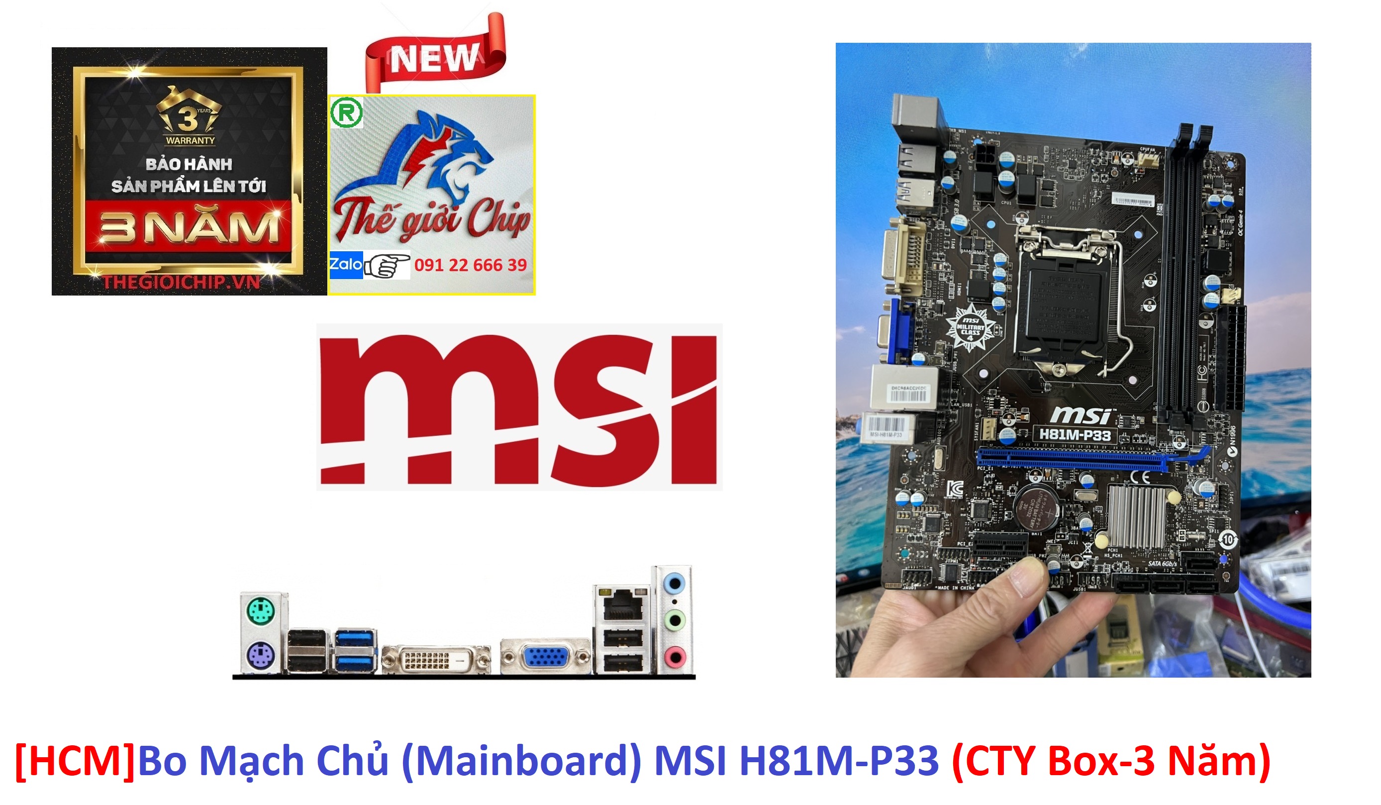 [HCM]Bo Mạch Chủ (Mainboard) MSI H81M-P33 (CTY Box-3 Năm)