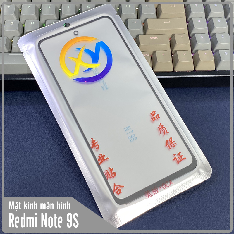 Mặt kính màn hình cho Xiaomi Redmi Note 9S - Note 9 Pro , liền keo OCA