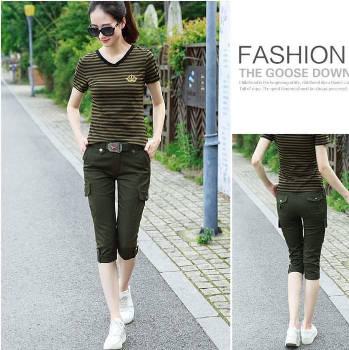 Sét lính quần kaki áo cotton cao cấp