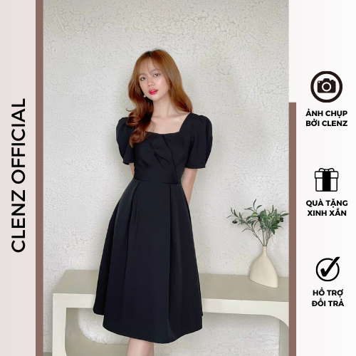 [ Clenz - Váy thiết kế cao cấp ] Đầm đen dáng dài dự tiệc dạo phố D09