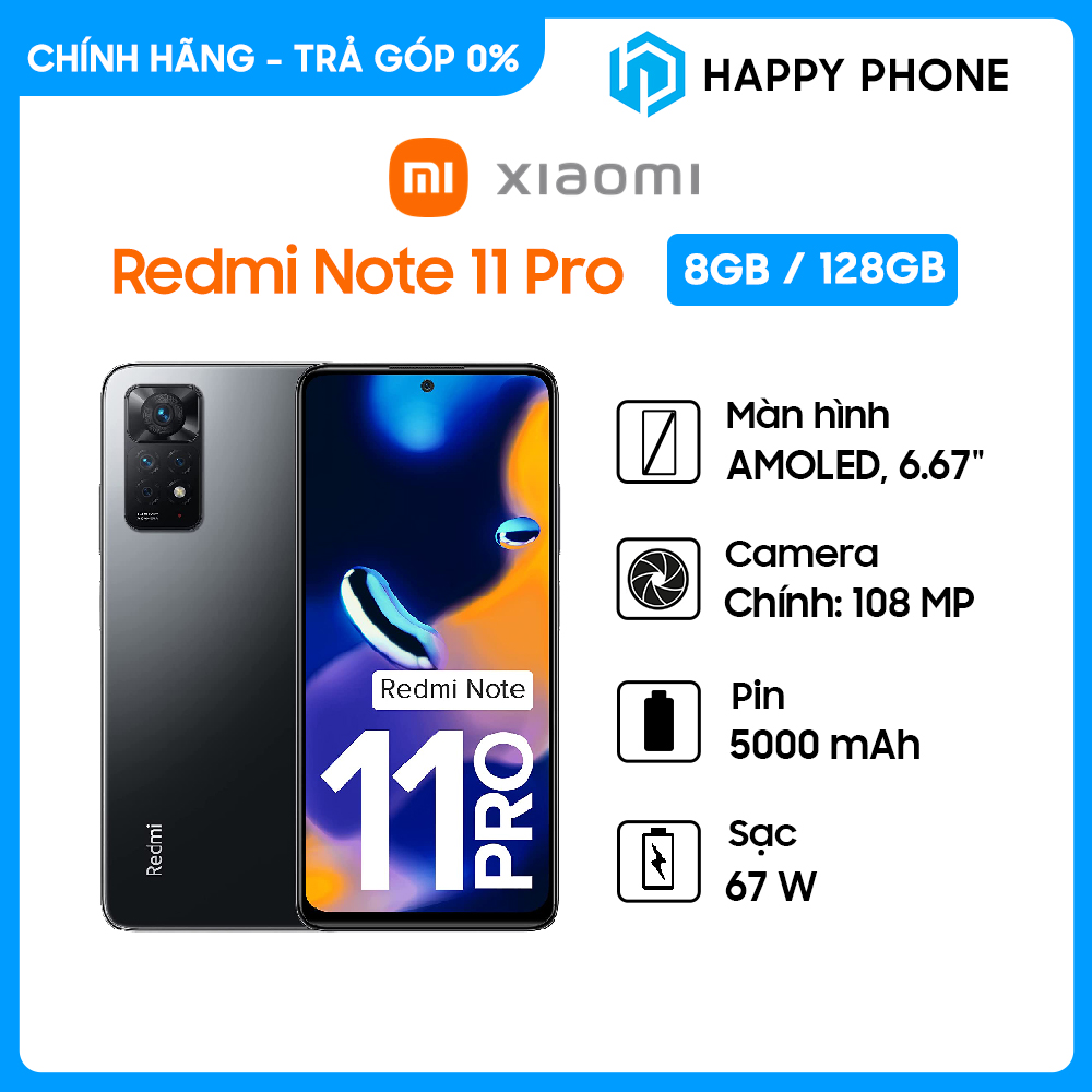 Điện thoại Xiaomi Redmi Note 11 Pro  - Hàng Chính Hãng, Mới 100% | Bảo hành 18 tháng