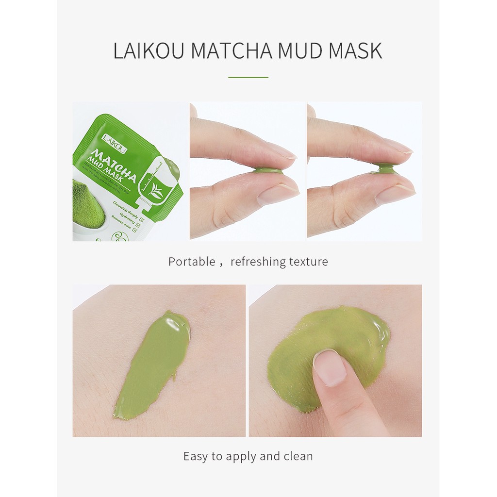 Mặt Nạ Bùn Trà Xanh Matcha Mud Mask gói nhỏ