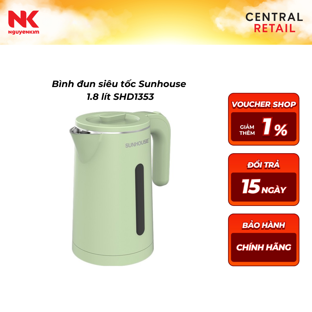 Bình đun siêu tốc Sunhouse 1.8 lít SHD1353