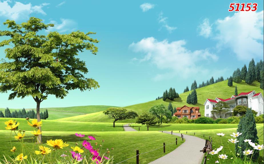 Tranh dán tường 3D Phòng Khách/ Thiên Nhiên Giao Hòa/ Tranh Lên Màu Sắc Nét- Đóng Gói Cẩn Thận(Đã tích hợp sẵn keo),CT11