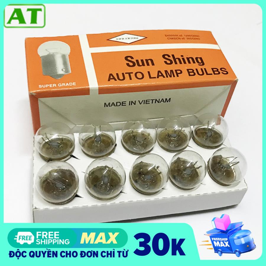 Hộp 10 bóng đèn ô tô đui cài hai tóc 12v 10/10w