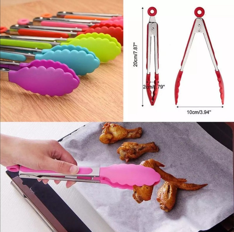 KẸP GẮP THỨC ĂN SILICON 21CM (MÀU NGẪU NHIÊN)