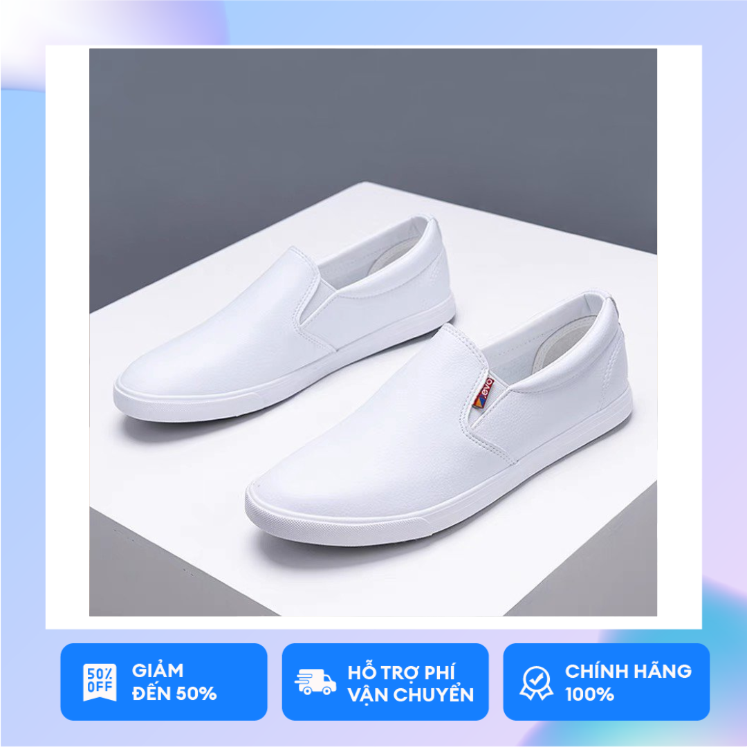 Giày lười nam Trắng cao cấp LF