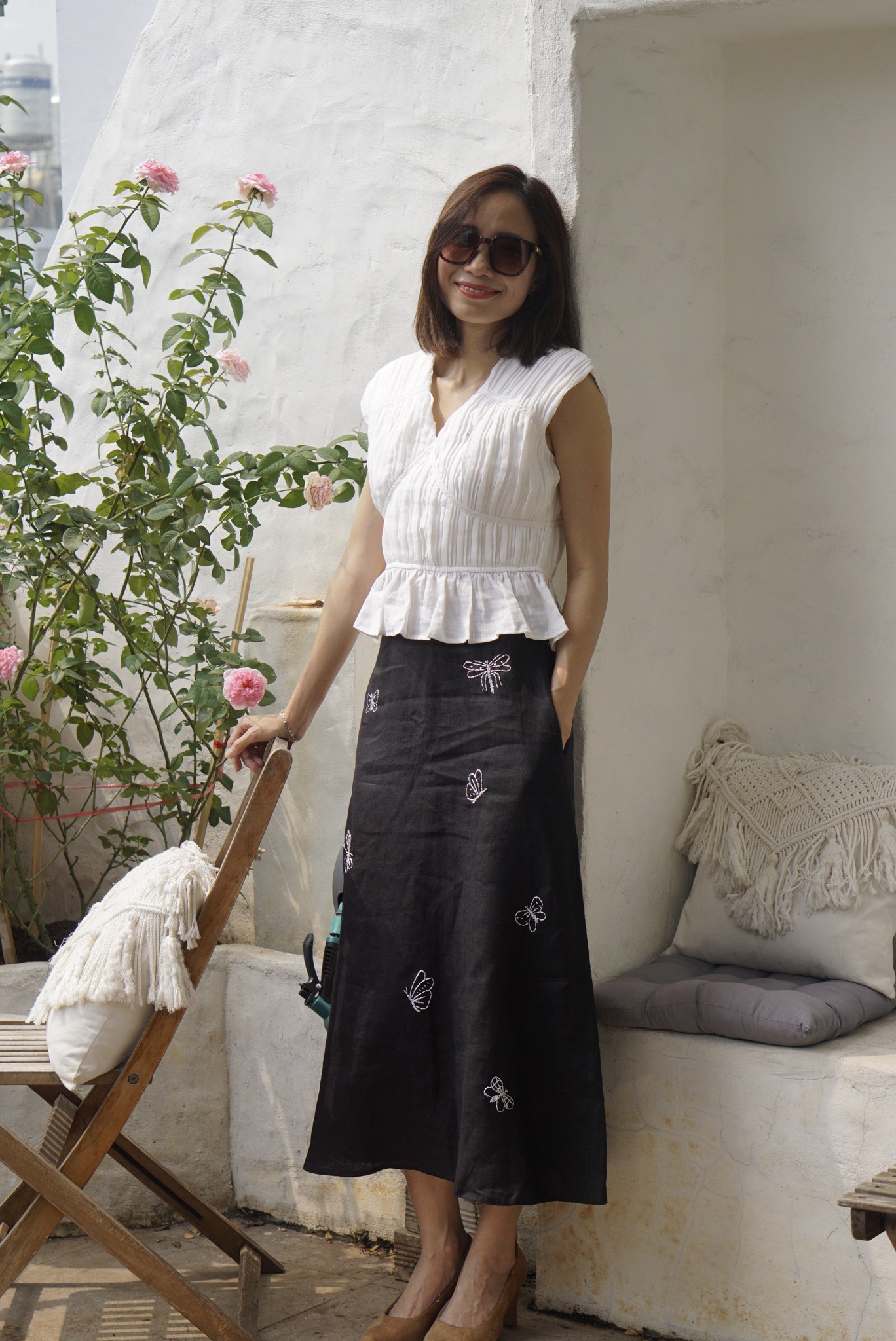 Áo top linen nhíu mịn CLIFFER - MaxMessi