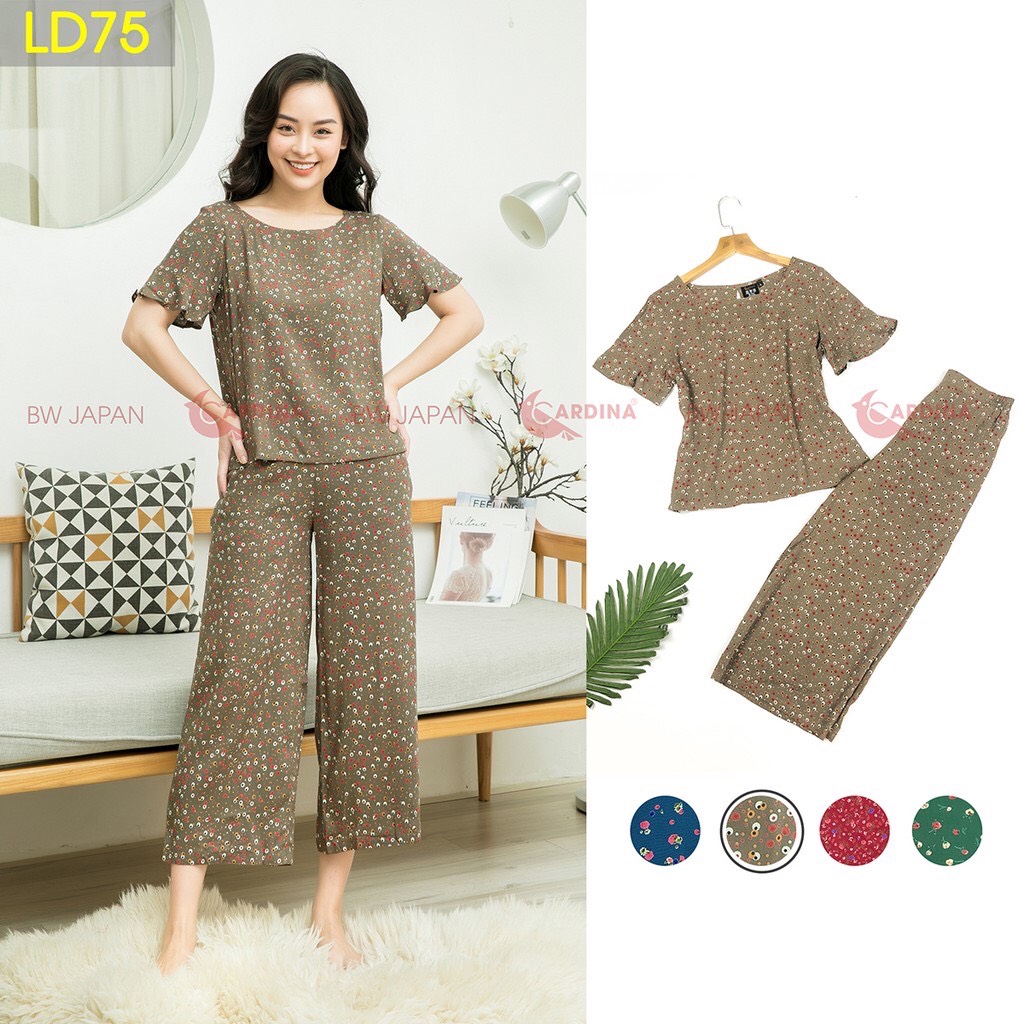 Bộ hè nữ chất lanh nhung ống sớ dài 𝐂𝐀𝐑𝐃𝐈𝐍𝐀