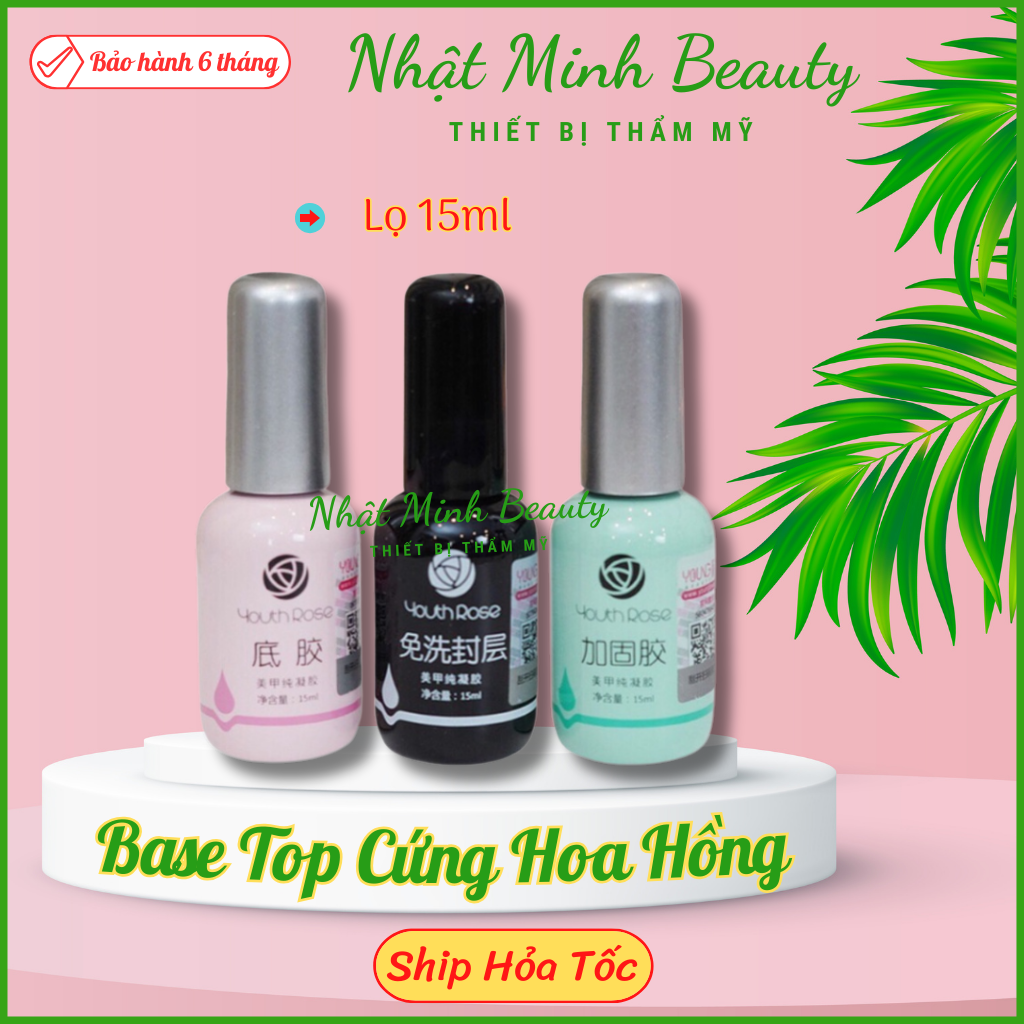Base, Top, Cứng móng Hoa Hồng lọ 15ml