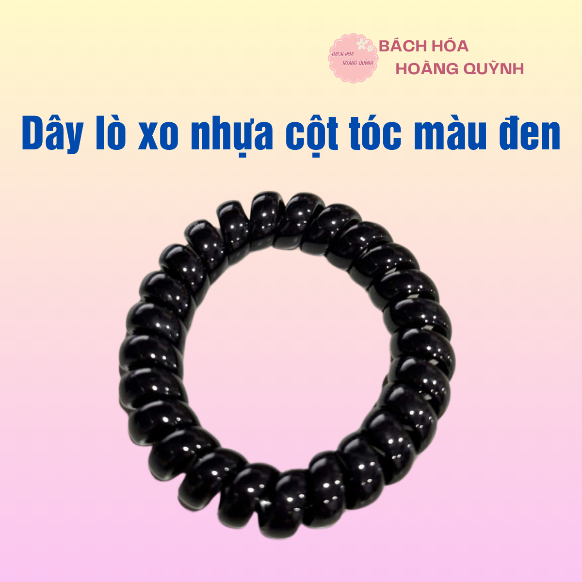 1 dây cột tóc lò xo bằng nhựa màu đen