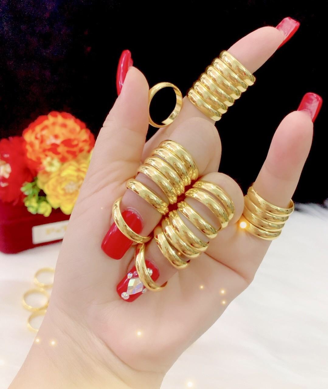 Nhẫn 1  chỉ khắc 9999 mạ vàng 24k