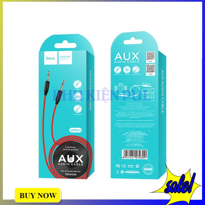 Cáp âm thanh 3.5mm hoco upa11 bảo hành 12 tháng